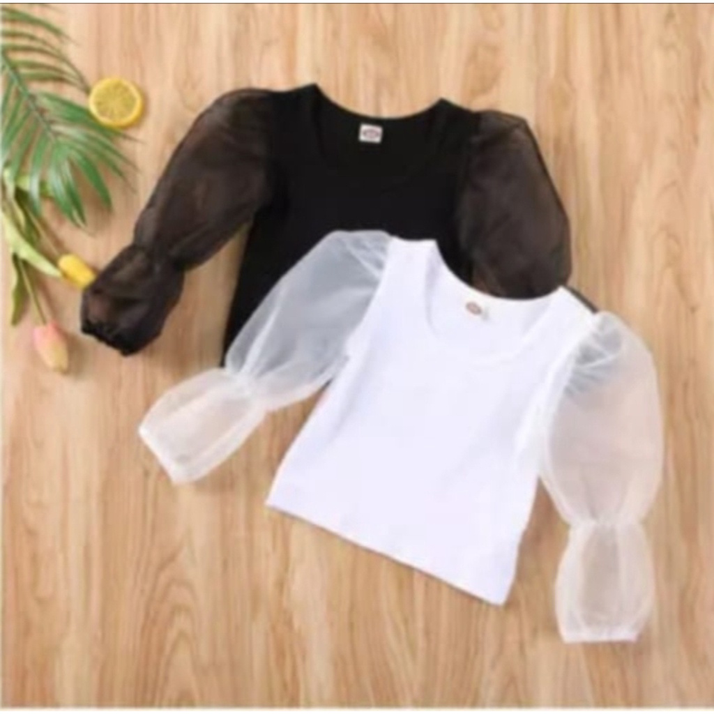 VVV Olshop Blouse kids Yona Hitam putih Usia 5 6 7 8 9 tahun / Atasan Anak Perempuan Terbaru / Atasa