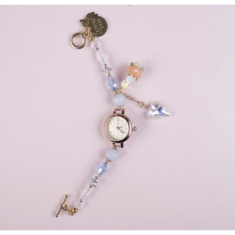 SALE Jasmine Tease disney princess Cinderella bracelet Watch Aquamarine Mix Opalite & Clear Quartz /