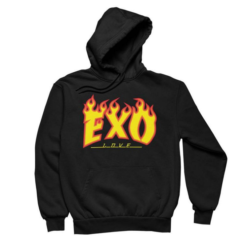 S - XXXXXL(6XL) All KPOP Hoodie RED VELVET IKON NCT EXO Flame Hoodie BIGSIZE OVERIZE Jaket Ateez