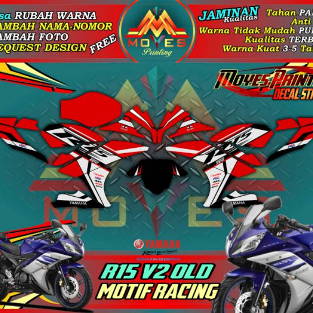 Decal Yamaha R15 V2 Old Full Body - Decal Stiker Full Body Yamaha R15V2 Racing