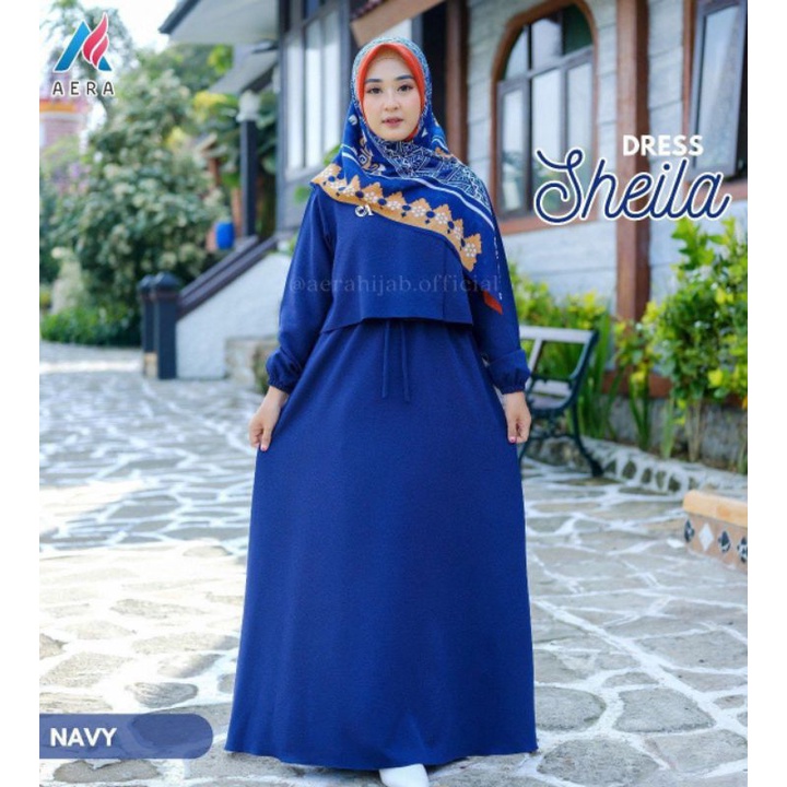 GAMIS WANITA TERBARU KEKINIAN 2022 SHEILA DRESS by AERA HIJAB / GAMIS POLOS KOREAN STYLE PREMIUM