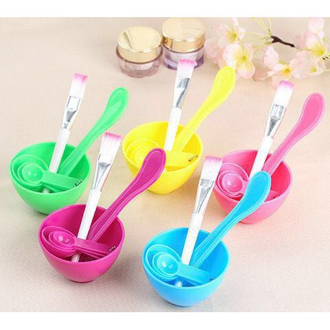 1 Set Mangkuk + Kuas + Spatula + Sendok Takar / Mangkok Masker Set 4 in 1 / Mangkuk Maskeran Makeup