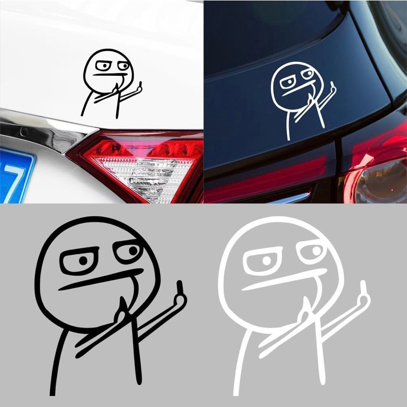 Stiker Cutting Middle Finger Fucek  Variasi Motor Mobil Sticker Timbul Dasbor Visor Body Kaca Helm