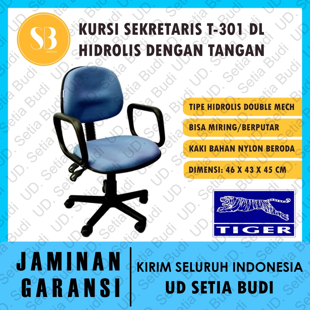 Kursi Kantor Sekretaris Tiger T-301 DL Double Mech Hidrolis