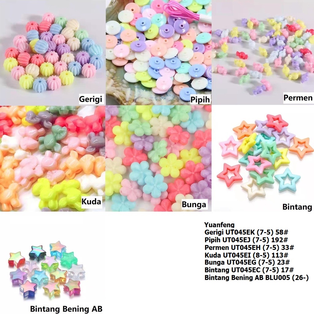 Manik Mote Pastel Bervariasi Macam Model Cantik Unik Harga/450g