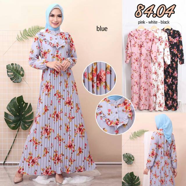 Gamis plisket bunga