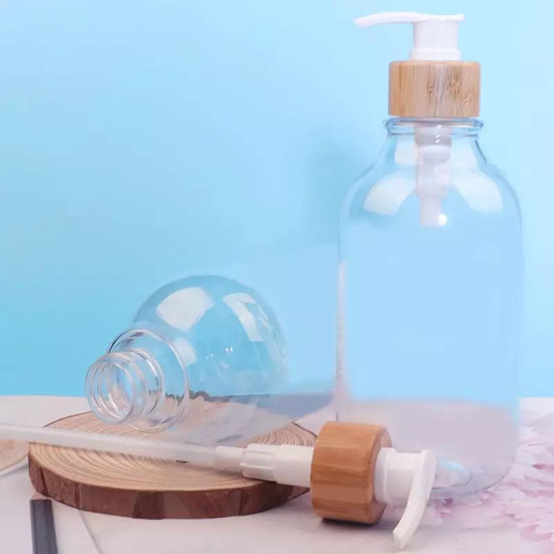 tempat pet botol sabun sanitizer kosong 500ml / bathroom refill pet bottle dispenser pump soap shampo body wash shower gel lotion sanitizer wood grain pump neck