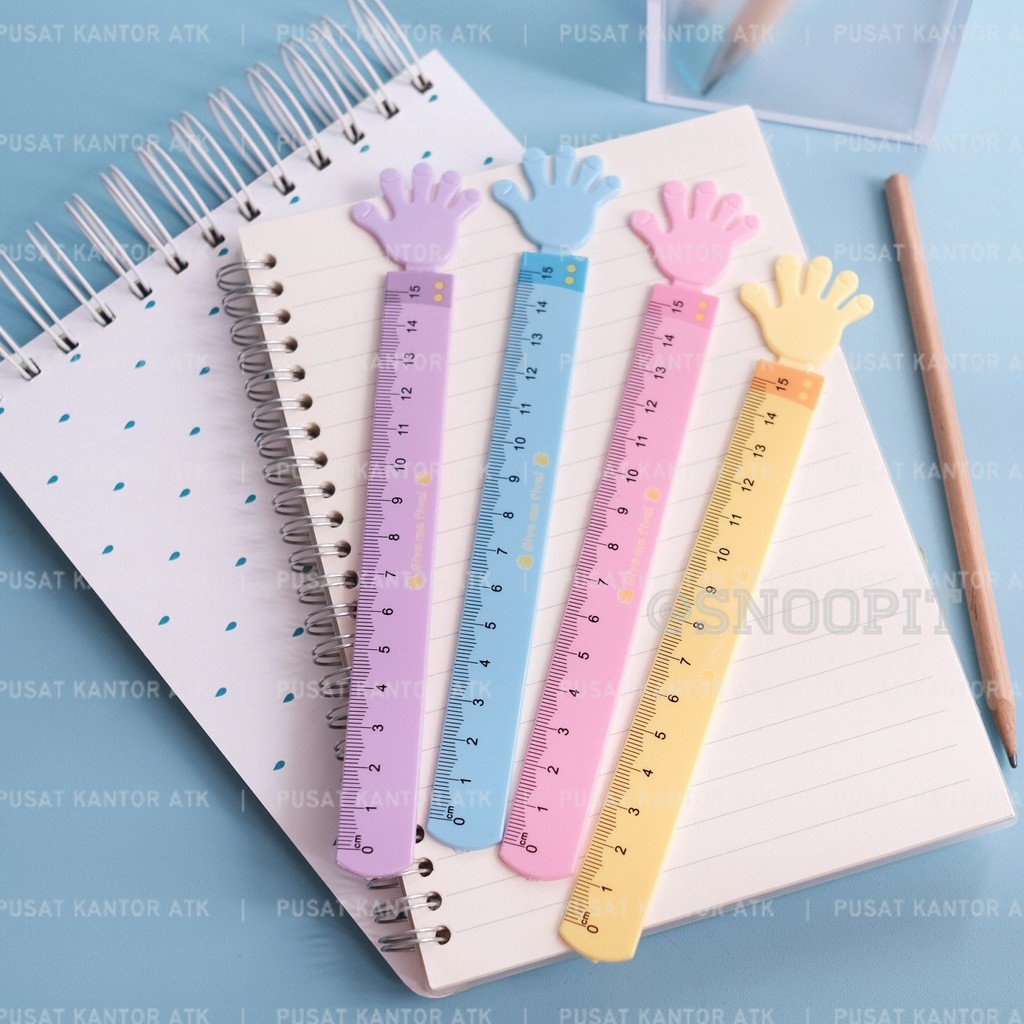 

Penggaris Mistar Ruler Alat Menggambar anak karakter Tangan Warna Warni