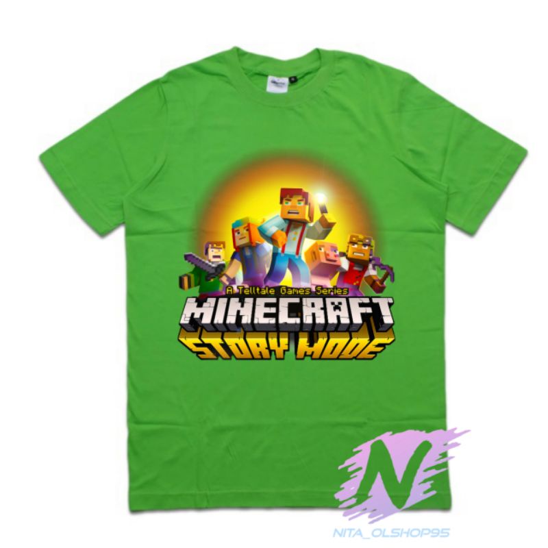 kaos anak Minecraft baju karakter minicraft terbaru