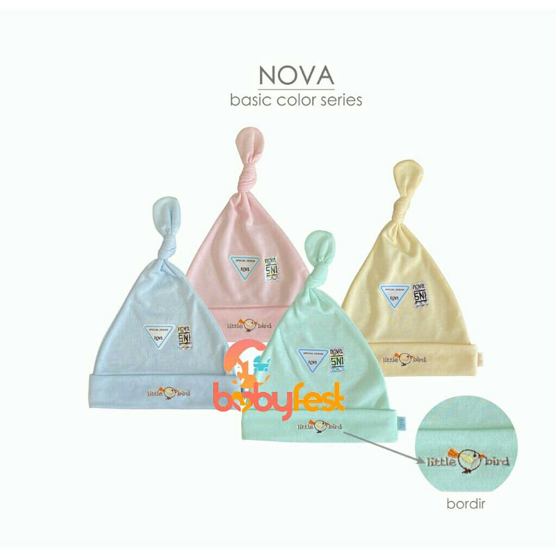 Nova Topi Tali Bayi Warna Series Size 0-3 Bulan