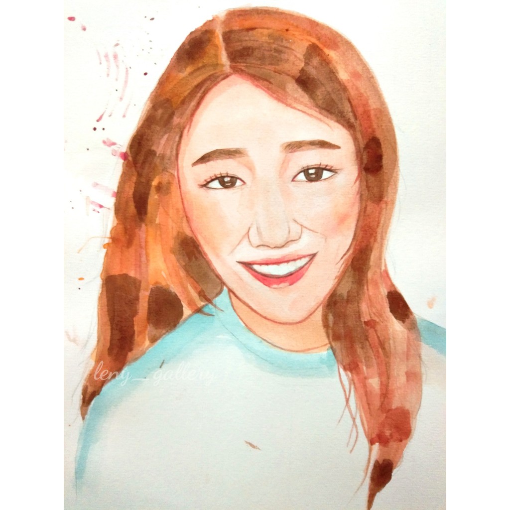 Diy Lukisan Wajah Watercolor Original Painting Untuk Hadiah Dekorasi Kado Giveaway Ucapan Shopee Indonesia