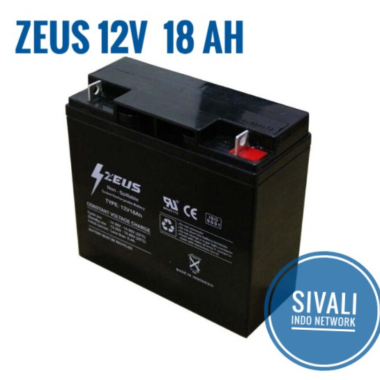 ZEUS AKI SEPEDA LISTRIK  12V 18AH