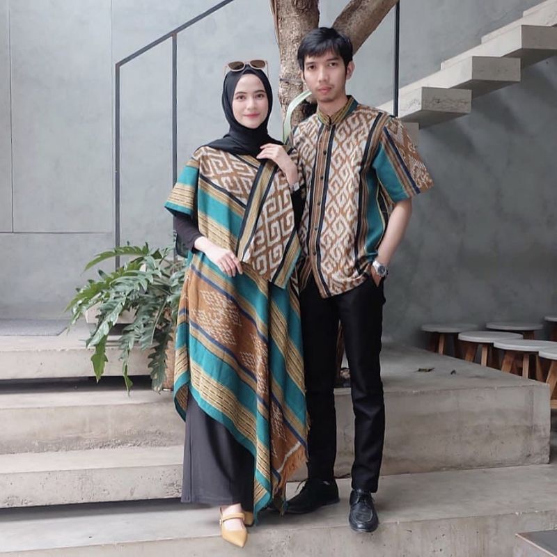set couple baju tenun - baju etnik modern - busana tenun - baju tenun - couple baju tenun modern - b