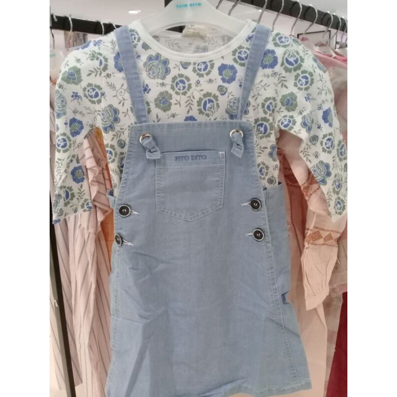 Setelan Muslim Anak Perempuan Original Pito Dito Semi Denim