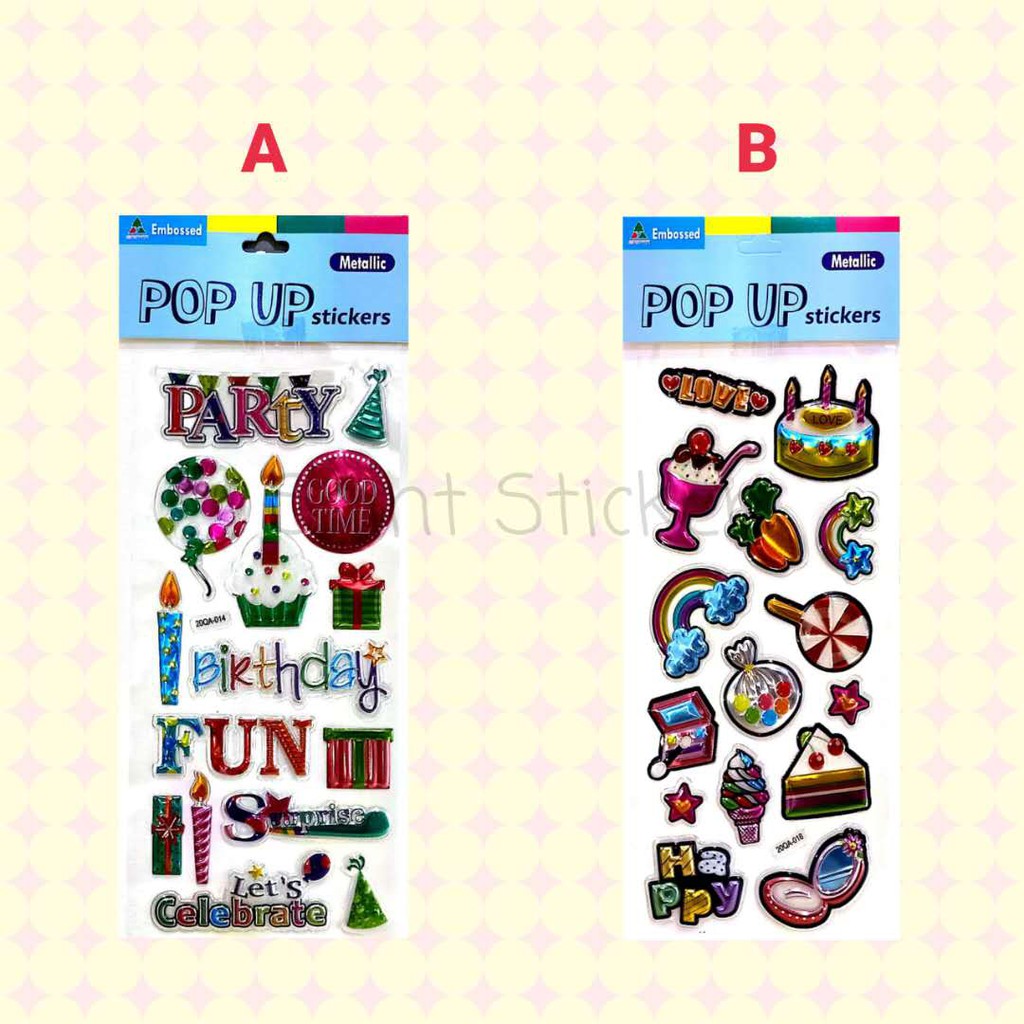 

Pop Up Sticker Stiker Timbul Gambar Tempel Anak Edisi Pesta Ulang Tahun Birthday Party