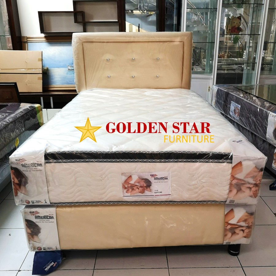 SET / Kasur Spring bed American Supreme PilloTop 120/160/180 springbed