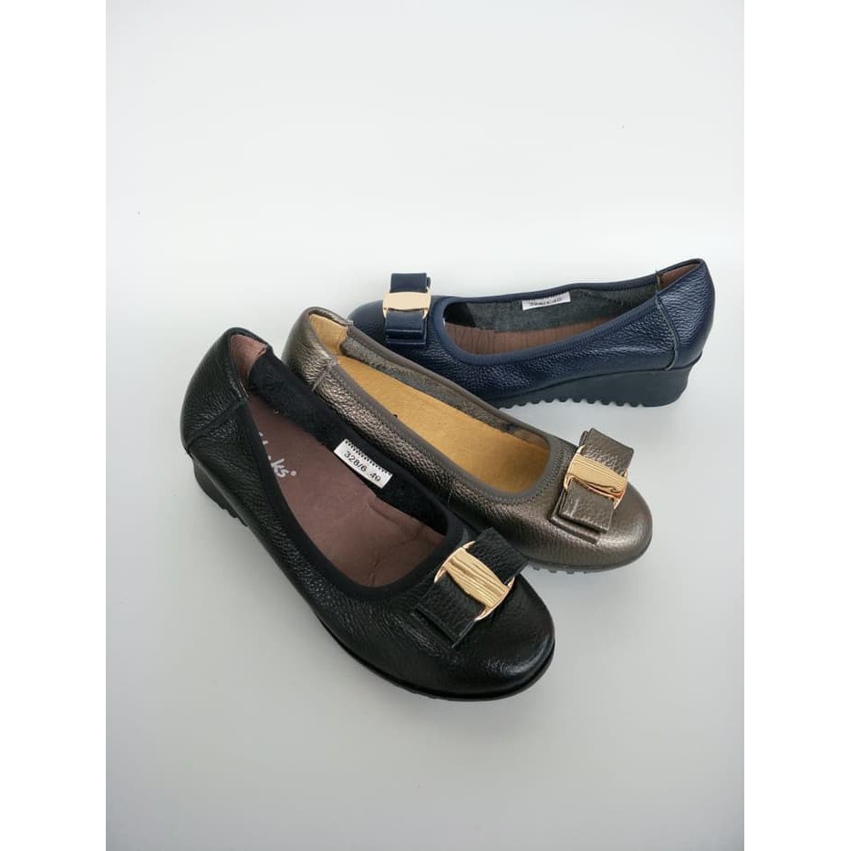 SEPATU WANITA SEPATU KERJA SEPATU KULIT SEPATU WEDGE CLARK MIRROR