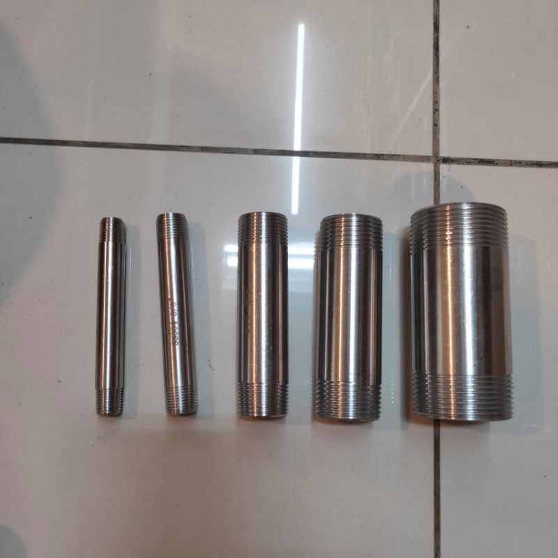 Pipa Nipple Stainless SS304 10cm 3/4 Inch