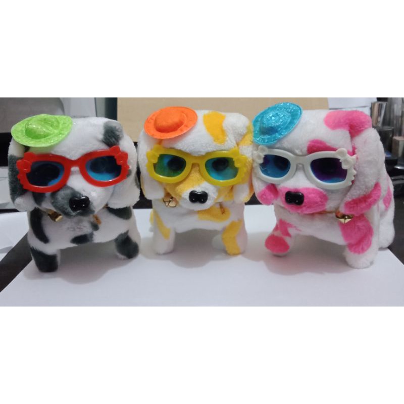 mainan anjing - anjingan mainan anjing totol  bisa berjalan dan mengeluarkan suara