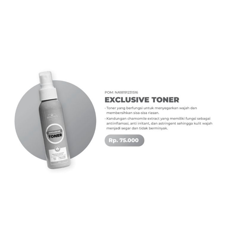 bening skincare toner exclusive
