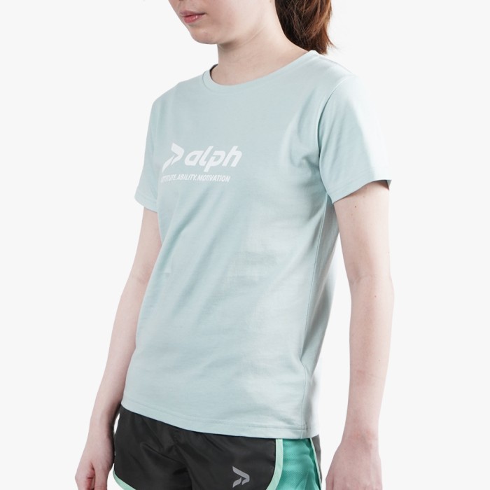 Alph Kaos/Tshirt/Baju Katun Lari Fitnesscasual Wanita Hijau Mint Green