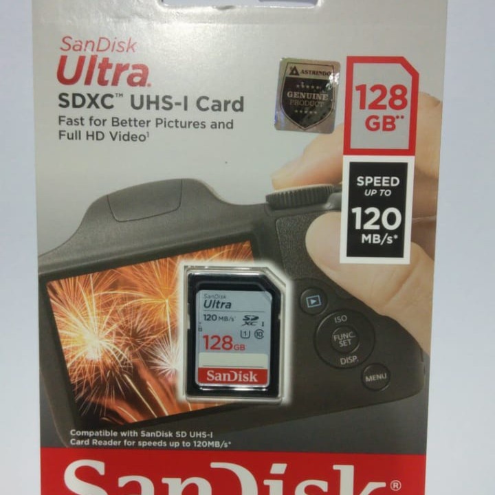 SanDisk 128GB SDCard Ultra 120MB/s SDXC UHS-1 SD Card Class 10 NEW