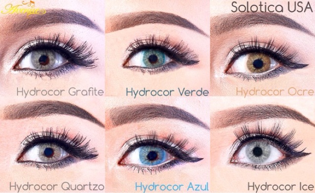 Solotica usa grafite ocre ice quartzo azul verde Topazio king aqua blue softlens