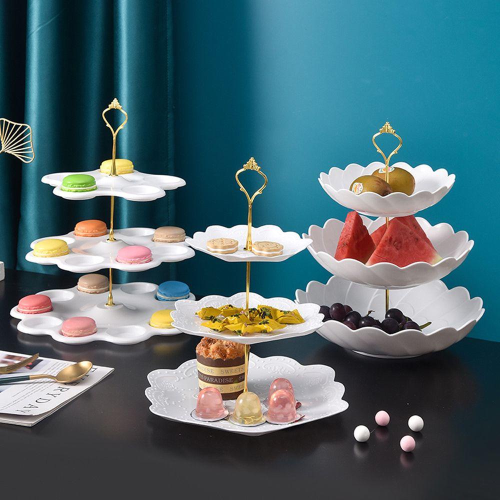 R-flower Cake Stand Perlengkapan Pesta Cupcake Display Nampan Meja 3tingkat