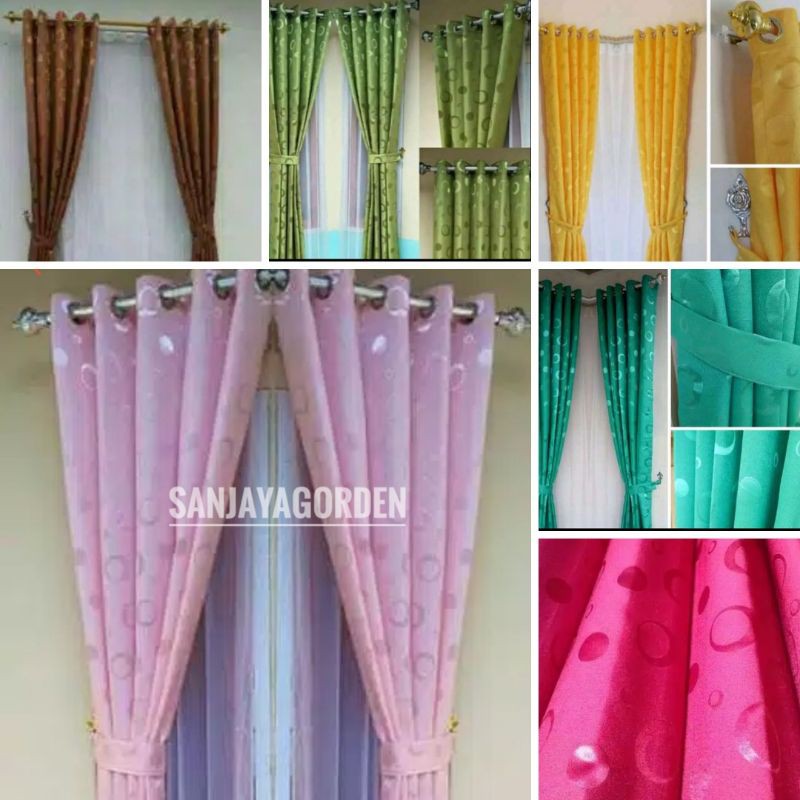 GORDEN PINTU JENDELA GORDENG MINIMALIS HORDENG MURAH TIRAI MOTIF POLKADOT