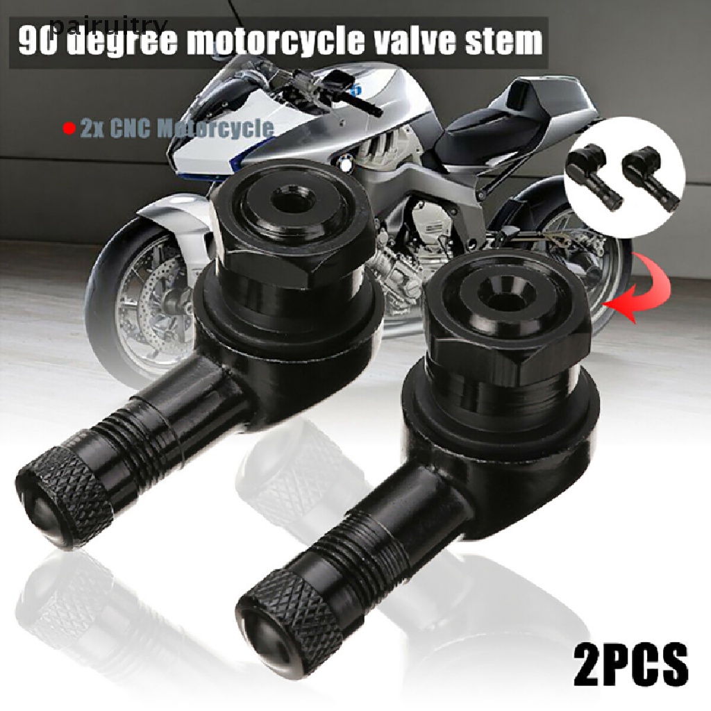 Prt 2PCS Katup Stem Ban Tubeless 90 Derajat Bahan Aluminum CNC Untuk Motor PRT