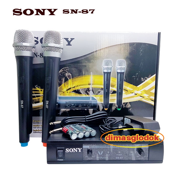 Werles Mic Wirles SONY SN-87 Microphone Wireless 2 Mik Genggam Tanpa  Kabel