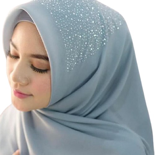 KERUDUNG SEGI EMPAT BELLA SQUARE PAYET/ JILBAB PAYET BELLA SQUARE BAHAN POLLYCOTTON/ HIJAB PAYET-ABU