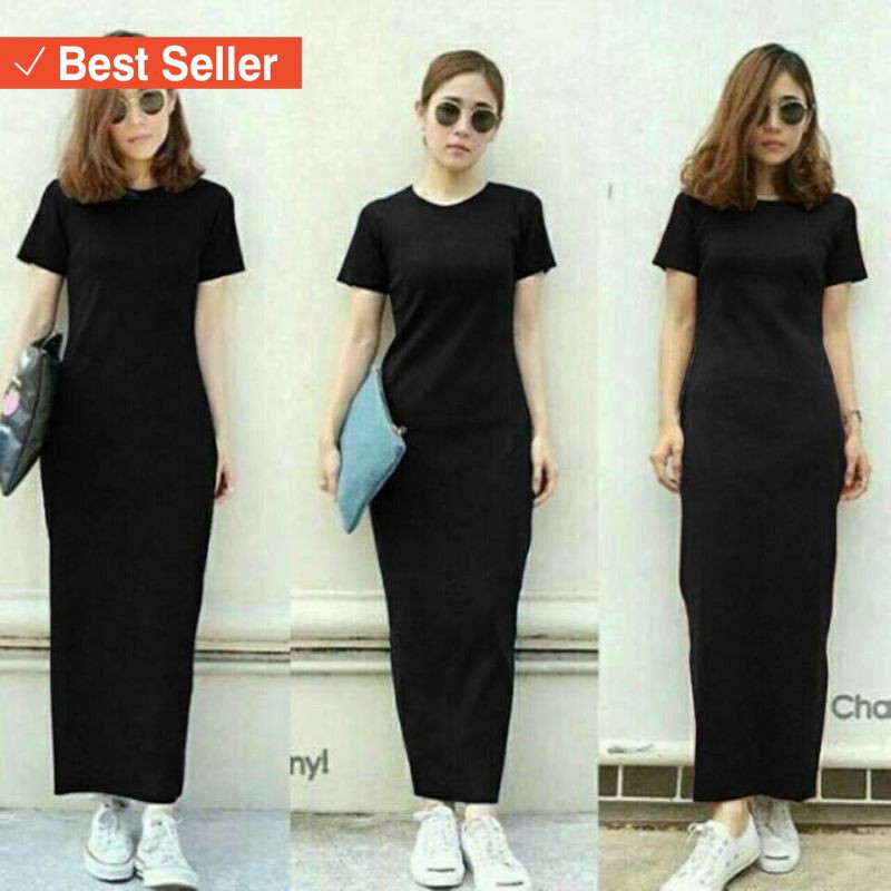 FASHION ALA KOREA BLACKPINK MURAH MERIAH / ELSA PLAIN / Maxi plain / maxi plain elsa / dress maxi