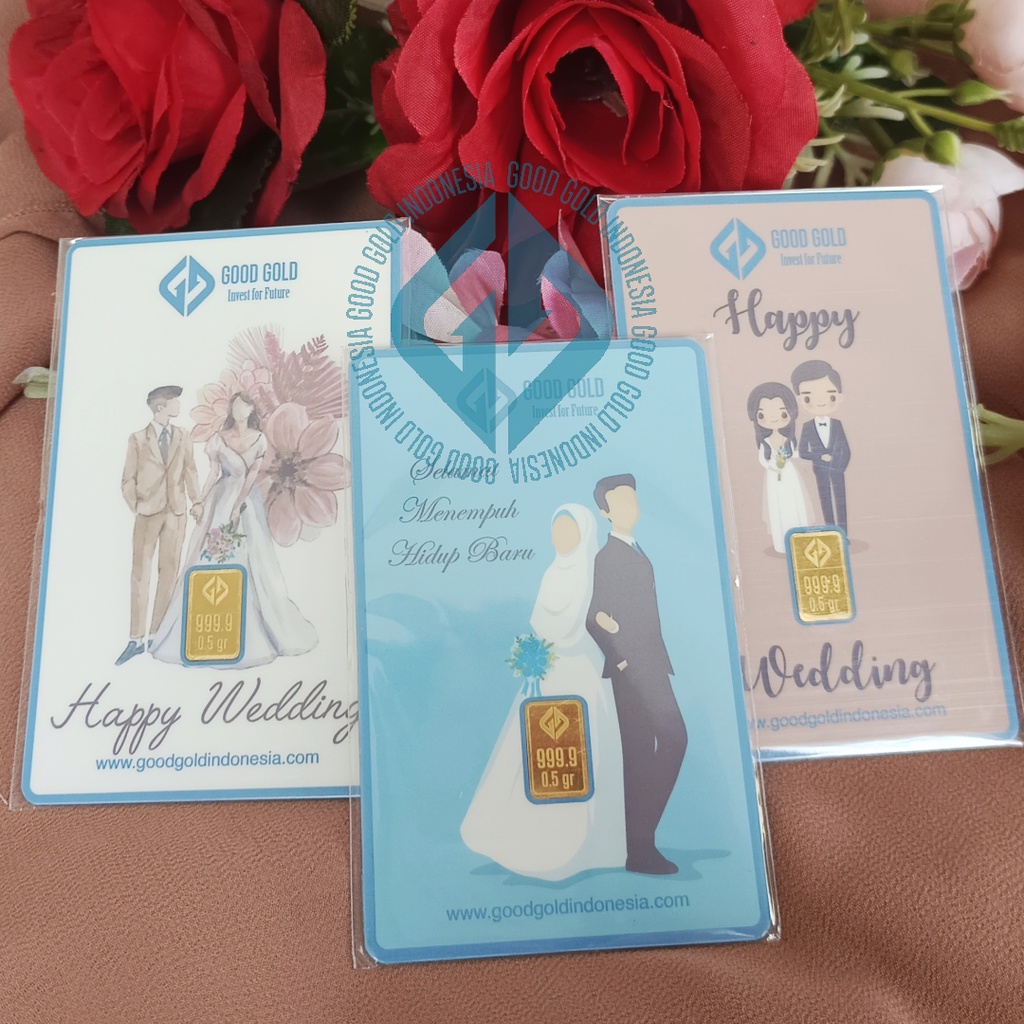 Logam Mulia Good Gold edisi Wedding/ Emas Batangan Good Gold seri Wedding/ Hadiah Pernikahan