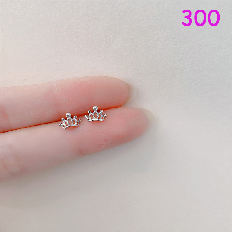Anting Stud Cute Silver Plated Earrings Stud Simple Fashion Flower Heart Earring Ear Jewelry Party Daily Accessories Gift