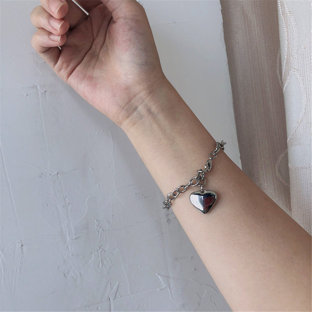 【COD Tangding】Simple Heart Pendant Chain New Fashion Bracelet