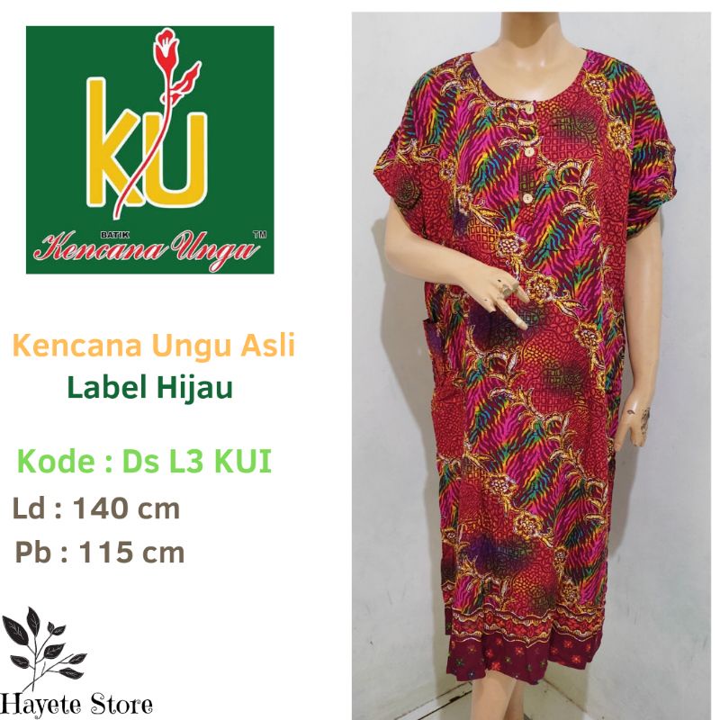 Daster Jumbo Kencana Ungu Asli L3  Label Merah