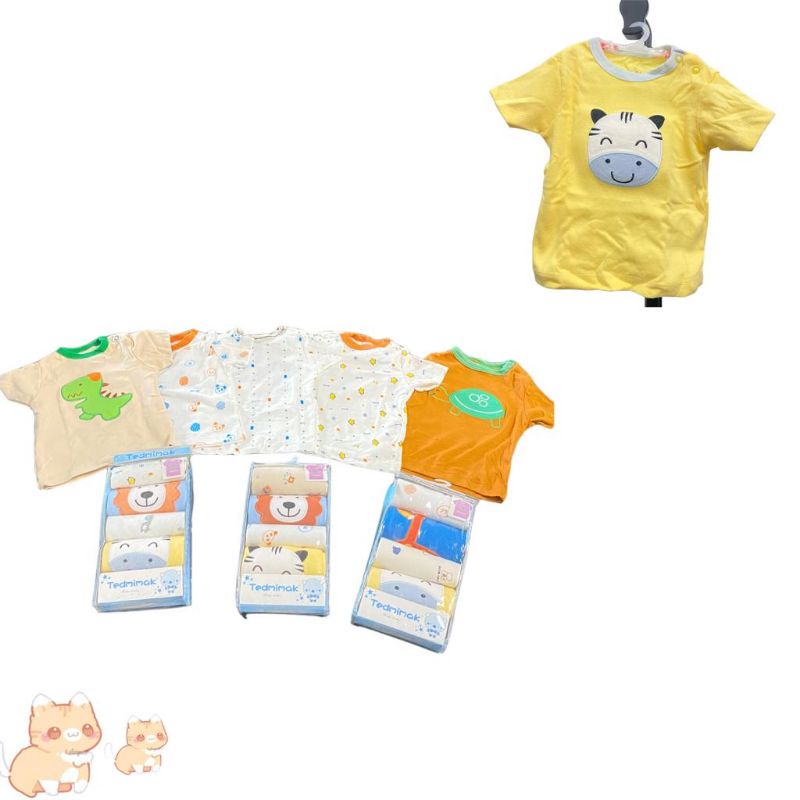 Atasan Bayi Lengan Pendek 5in1 (isi 5pcs) Kaos Bayi Atasan Baby 0-9 Bulan Import Premium Baju Bayi Newborn Boy Girl