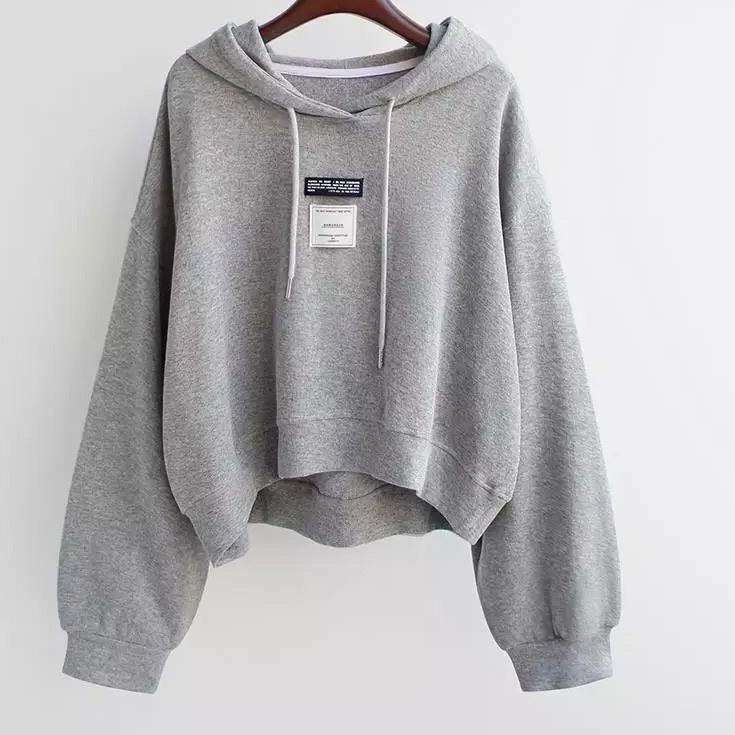 ✻ Hoodie Crop Oversize Korea Style Fashion Wanita Hijab Premium Terbaru Kekinian Bisa ℗