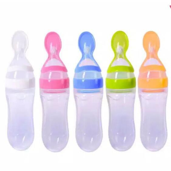 Baby Feeder Bottle Botol Susu Sendok Bayi MPASI Bahan Silicon Bottle Feeder Botol Sendok Baby Silicon