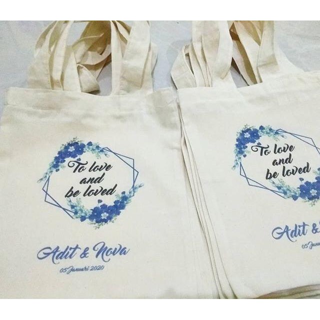 Jual Premium Tote Bag Print Sublim Souvenir Pernikahan Souvenir Nikah Tas Souvenir 2144