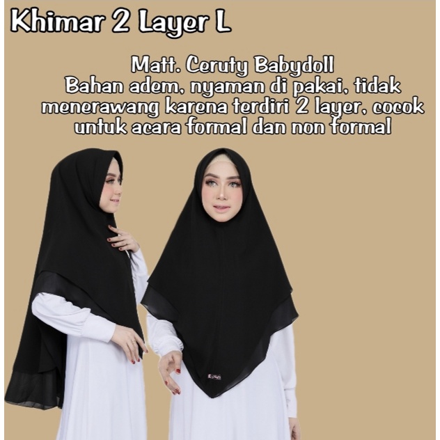 Khimar Ceruty Babydoll Jilbab khimar 2 Layer L Ceruty Babydoll Khimar Grosir Termurah Safa Hijab