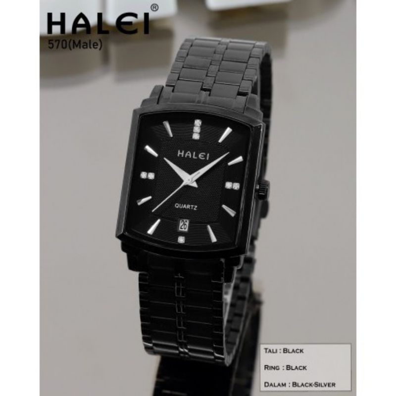 Halei 570 Male Jam Tangan Pria Halei 570 Tanggal Aktif rantai Stainless Original