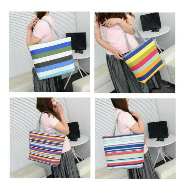 TAS BAHU / RAINBOW TOTE BAG / TAS KANVAS / TAS PELANGI / TAS MURAH / TAS WANITA / TAA KANVAS PELANGI