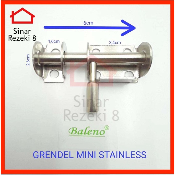 Premium Grendel Pintu Stainless Mini / Kunci Pintu Selot Slot Jendela Rumah