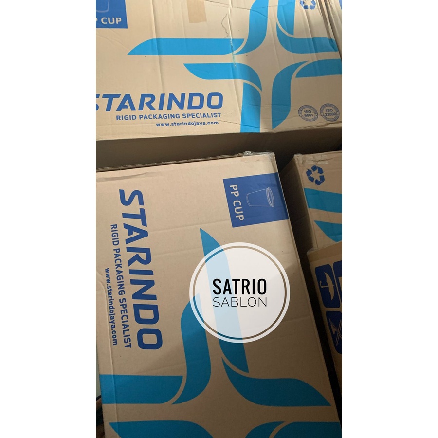 GELAS STARINDO 1 DUS HARGA GROSIR - CUP PLASTIK MERK STARINDO 1 DUS ISI 1.000 PCS