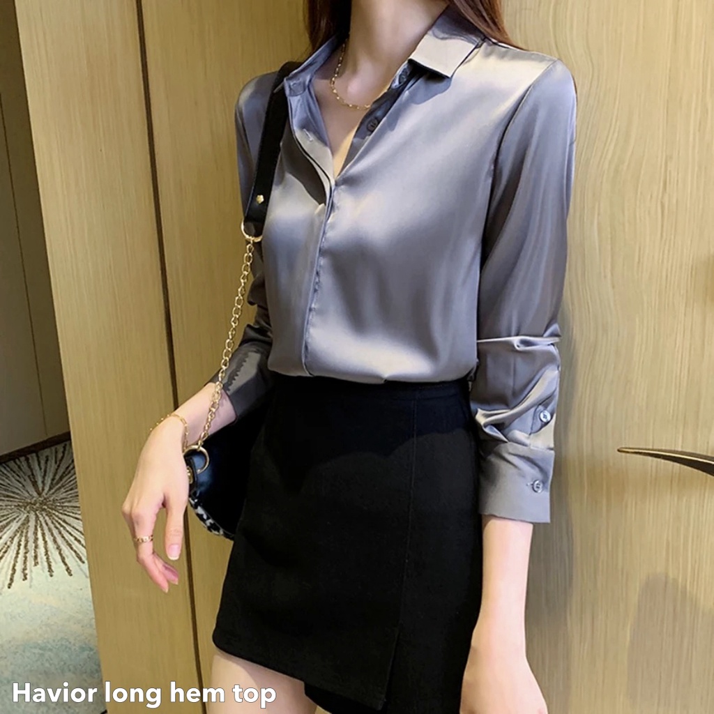 Havior long hem top -Thejanclothes