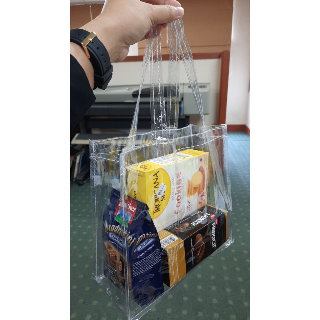 

Tas Mika JUMBO 40X12 Transparan hampers Goodie bag 30X12 Tas Bening Jumbo 40x12 TAS ORGANIZER
