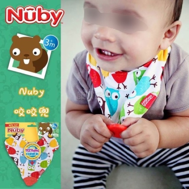 NUBY BANDANA BIB WITH TEETHER 1PK - CELEMEK BAYI | SLABBER BAYI