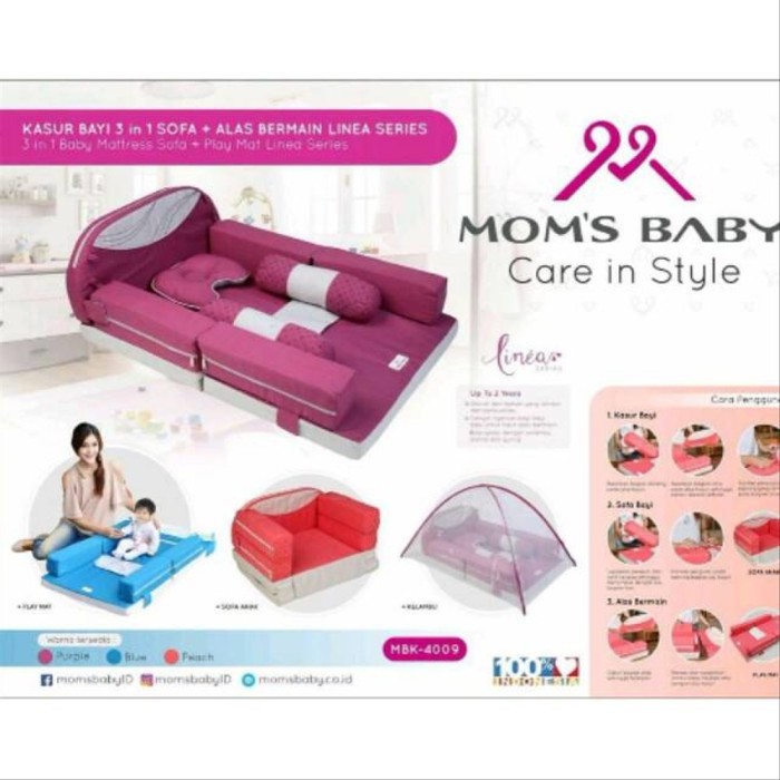 Kasur Bayi Mom'S Baby Linea Mbk4009 3In1+Alas Bermain+Kelambu